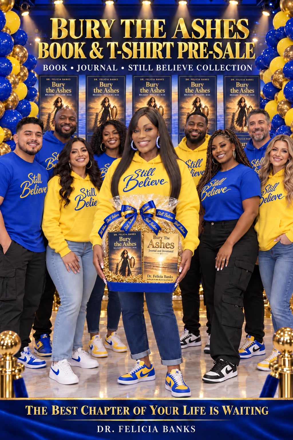 Dr. Felicia Banks and the Still Believe group at the Bury the Ashes book and T-shirt pre-sale